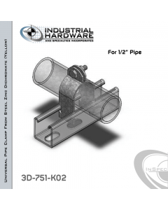 Universal Pipe Clamp-Rigid, IMC Or EMT-Assembled From Steel-Zinc Yellow Plating For 1/2 in. Pipe