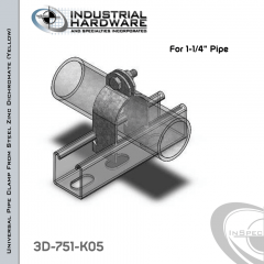 Universal Pipe Clamp-Rigid, IMC Or EMT-Assembled From Steel-Zinc Yellow Plating For 1-1/4 in. Pipe