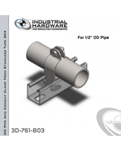 OD Pipe And Conduit Clamp From Stainless Type 304 For 1/2 in. OD Pipe