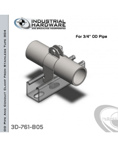 OD Pipe And Conduit Clamp From Stainless Type 304 For 3/4 in. OD Pipe