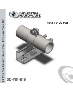 OD Pipe And Conduit Clamp From Stainless Type 304 For 2-1/2 in. OD Pipe