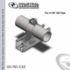 OD Pipe And Conduit Clamp From Stainless Type 316 For 4-1/8 in. OD Pipe