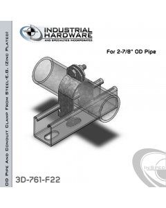 OD Pipe And Conduit Clamp From Steel-E.G. (Zinc Plated) For 2-7/8 in. OD Pipe