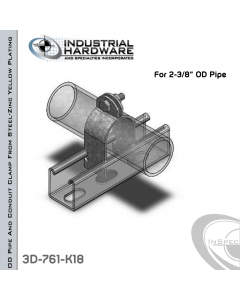 OD Pipe And Conduit Clamp From Steel-Zinc Yellow Plating For 2-3/8 in. OD Pipe