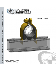 Cushion Clamps From Steel-Zinc Yellow Plating For 1/4 in. OD Tube