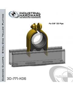 Cushion Clamps From Steel-Zinc Yellow Plating For 5/8 in. OD Tube