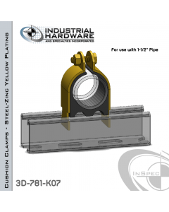 Cushion Clamps From Steel-Zinc Yellow Plating For 1-1/2 in. Pipe