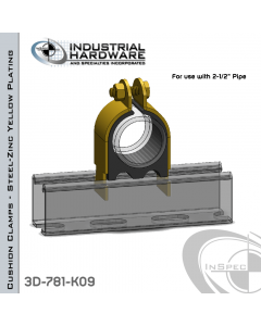 Cushion Clamps From Steel-Zinc Yellow Plating For 2-1/2 in. Pipe