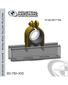 Cushion Clamps From Steel-Zinc Yellow Plating For 3 in. Pipe