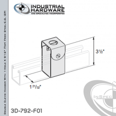 Double Clevis Hanger With 1-Hole X 9/16 in. (Top) From Steel-E.G. (ZP) For 1-5/8 in. Channel