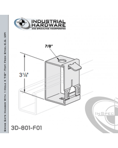 Swing Gate Hanger With 1-Hole X 7/8 in. (Top) From Steel-E.G. (ZP) For 1-5/8 in. Channel