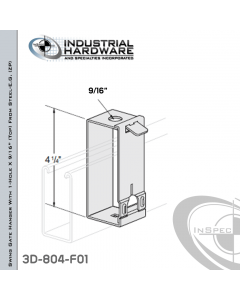 Swing Gate Hanger With 1-Hole X 9/16 in. (Top) From Steel-E.G. (ZP) For 3-1/4 in. Channel