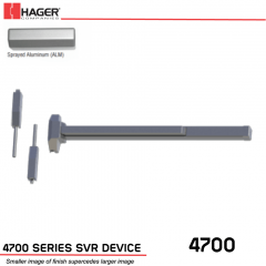 Hager 4701 Surface Vertical Rod 48 x 96 Fire Rated ALM Stock No 132193