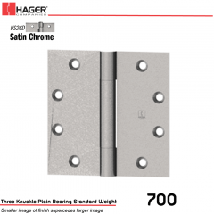 Hager 700 5 x 4.5 US26D Full Mortise Hinge Stock No 001727