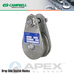 Campbell #7339755 3 in. Single Sheave Drop Side Snatch Blocks - Wire Rope - WLL 4409 lb - No Connection