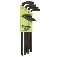 Bondhus Ball End with Prohold Tip Long Arm L-Wrench SAE 10pc Set (PBLX10) Corrosion Resistant