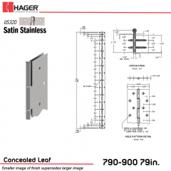 2BP-161491,PL900079032D000001E22D,798550614913,790-900 79" US32D LH 1PK EPT   22.25" TO C/L