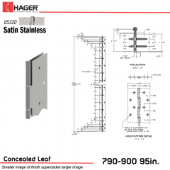 2BP-003562,PL900095032D000001E405,041359035626,790-900 95" US32D LH 1PK EPT   40.5" TO C/L