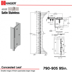 2BP-144270,PR905095032D000001E21K,798550442707,790-905 95" US32D RH 1PK EPT @ 21-5/8" TO C/L