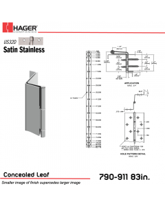 2BP-131009,PR911083032D000001,798550310099,790-911 83" EXCACTLY (milled to) US32D 1PK  RH