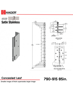 2BP-090868,PR915085032D000001E315,041359908685,790-915 85" US32D RH 1PK EPT   31.5" TO C/L