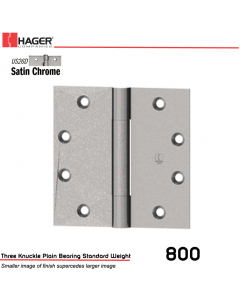 Hager 800 4.5 x 4.5 US26D Full Mortise Hinge Stock No 002422