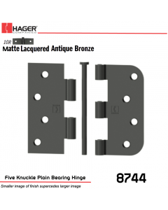 Hager 8744 US10R Full Mortise Hinge Stock No 042101