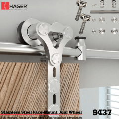 Hager 9437 Face Mount Dual Wheel Barn Door Stock No 183647