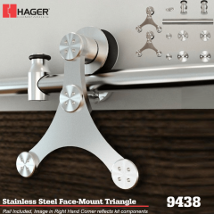 Hager 9438 Face Mount Triangle Barn Door Stock No 183651