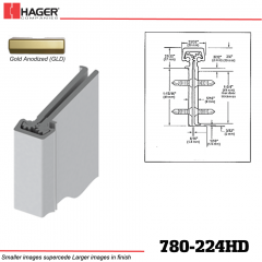 Hager 780-224HD GLD Concealed Leaf Hinge Stock No 008647