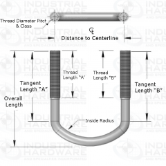 Custom U-Bolts: Round Bend-Large Radius