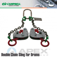 Campbell #6410301 Double Alloy Chain And Lifting Clamp Sling for Drums 1 Metric Ton WLL