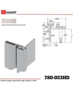 Hager 780-053HD CLR Half Surface Leaf Hinge Stock No 195004