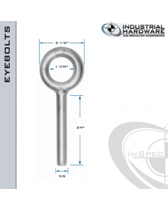 N2007-316SS-24-BLANK: 5/8 x 24 in Long Non Threaded Plain Pattern Eyebolt Blanks SS Type 316 - Made in the USA