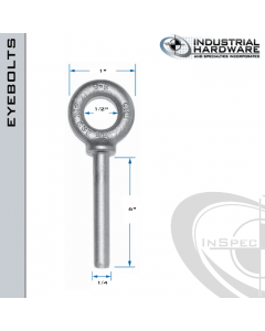 N2021-316SS-6-BLANK: 1/4 x 6 in Long Non Threaded Shoulder Pattern Eyebolt Blanks SS Type 316 - Made in the USA