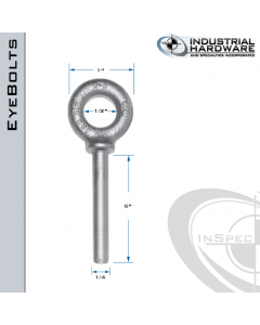 N2021-6-BLANK: 1/4 x 6 in Long Non Threaded Shoulder Pattern Eyebolt Blanks Carbon Steel - Made in the USA