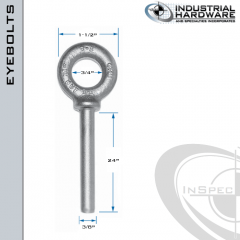 N2023-SS-24-BLANk: 3/8 x 24 in Long Non Threaded Shoulder Pattern Eyebolt Blanks SS Type 304 - Made in the USA