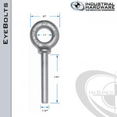 N2025-18-BLANK: 1/2 x 18 in Long Non Threaded Shoulder Pattern Eyebolt Blanks Carbon Steel - Made in the USA