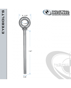 N2027-4140-12-BLANK: 5/8 x 12 in Long Non Threaded Shoulder Pattern Eyebolt Blanks Alloy Steel 4140 - Made in the USA