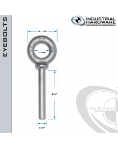 N2027-SS-24-BLANK: 5/8 x 24 in Long Non Threaded Shoulder Pattern Eyebolt Blanks SS Type 304 - Made in the USA