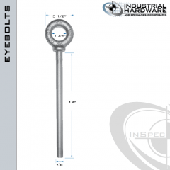 N2029-4140-12-BLANK: 7/8 x 12 in Long Non Threaded Shoulder Pattern Eyebolt Blanks Alloy Steel 4140 - Made in the USA