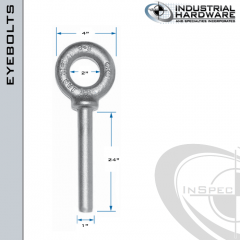 N2030-SS-24-BLANK: 1 x 24 in Long Non Threaded Shoulder Pattern Eyebolt Blanks SS Type 304 - Made in the USA