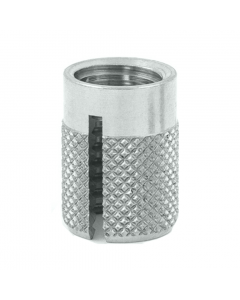 3/8-16 UNC x 0.625 PlastiSert Press-Fit Threaded Insert For Plastics - Flush - Bottom Slot - 303 Stainless - Made in USA