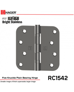 Hager 1542 US32 Full Mortise Hinge Stock No 033053