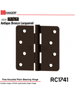 Hager 1741 US10A Full Mortise Hinge Stock No 033514