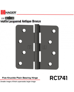 Hager 1741 US10R Full Mortise Hinge Stock No 041567