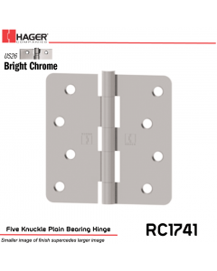 Hager 1741 US26 Full Mortise Hinge Stock No 030646