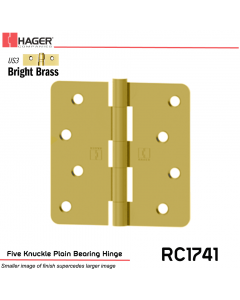 Hager 1741 US3 Full Mortise Hinge Stock No 033521