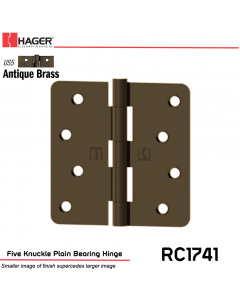 Hager 1741 US5 Full Mortise Hinge Stock No 030648