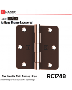 Hager 1748 US10A Full Mortise Hinge Stock No 030698